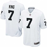 Nike Men & Women & Youth Raiders #7 King White Team Color Game Jersey,baseball caps,new era cap wholesale,wholesale hats